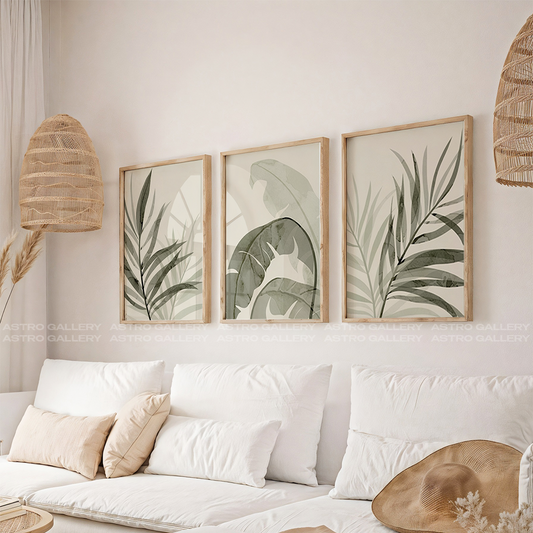 Green Leafs Set Of Three