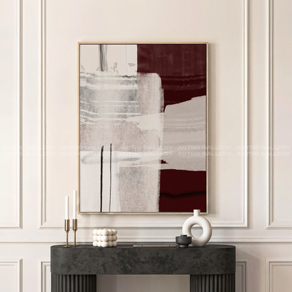 Abstract Burgandy Framed Canvas