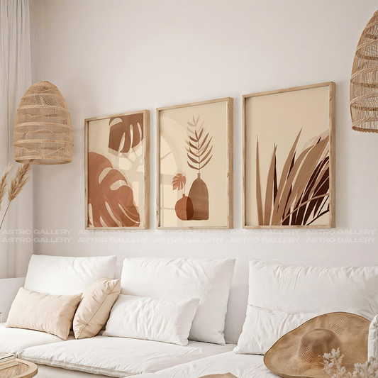 Brown Leafs Set Of Three