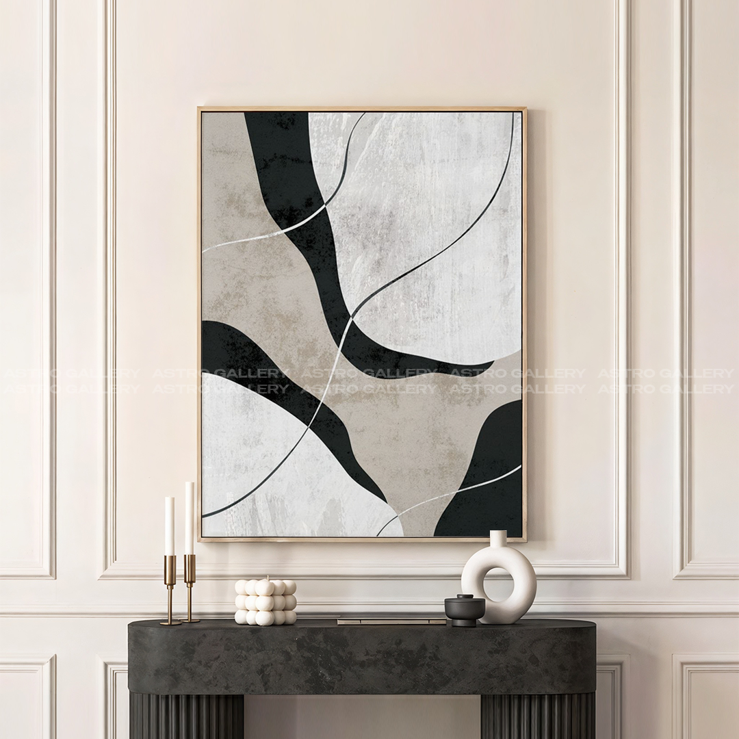 Abstract Black Framed Canvas