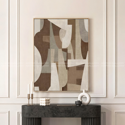 Abstract Beige Framed Canvas
