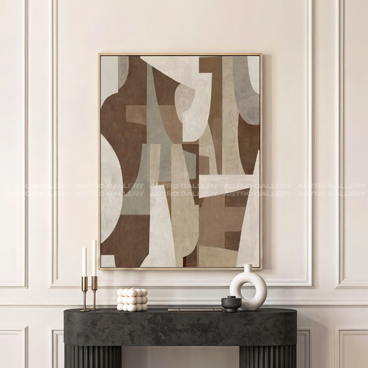 Abstract Beige Framed Canvas