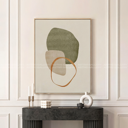 Abstract Olive Framed Canvas
