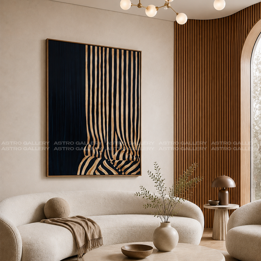 Curved Lines Framed Canvas