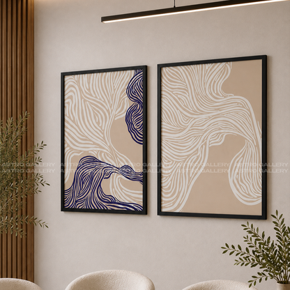 Wavy Lines Set Of Two