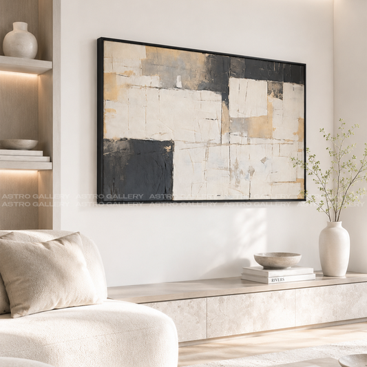 Abstracted Black Framed Canvas