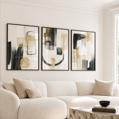 Golden Abstract Set Of Three