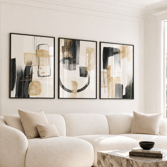 Golden Abstract Set Of Three